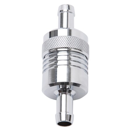 Edelbrock FUEL FILTER ALUM 3IN CHROME 3/8 INLET/OUTLET 8136